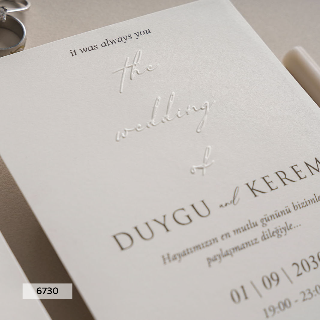 6730 - White Wedding Invitation with Wax Seal