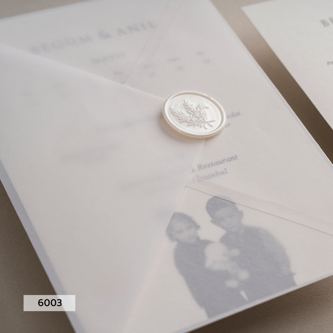 6003 - Transparent Wedding Invitation with Wax Seal